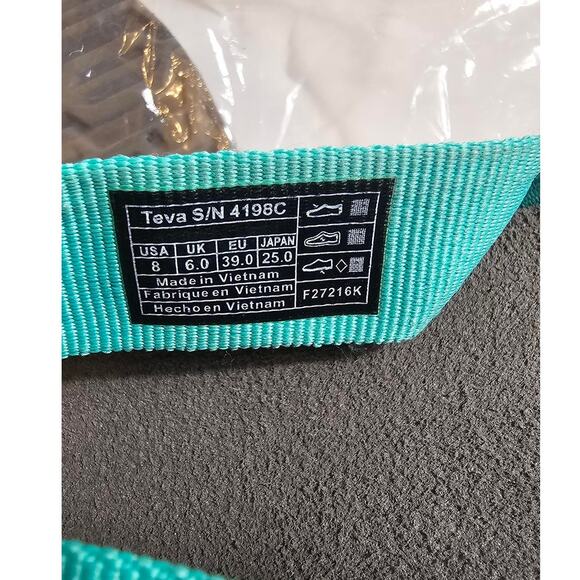 Teva Mush Flip Flop Out of Production Teal with Gray Sole 8 - Picture 4 of 4